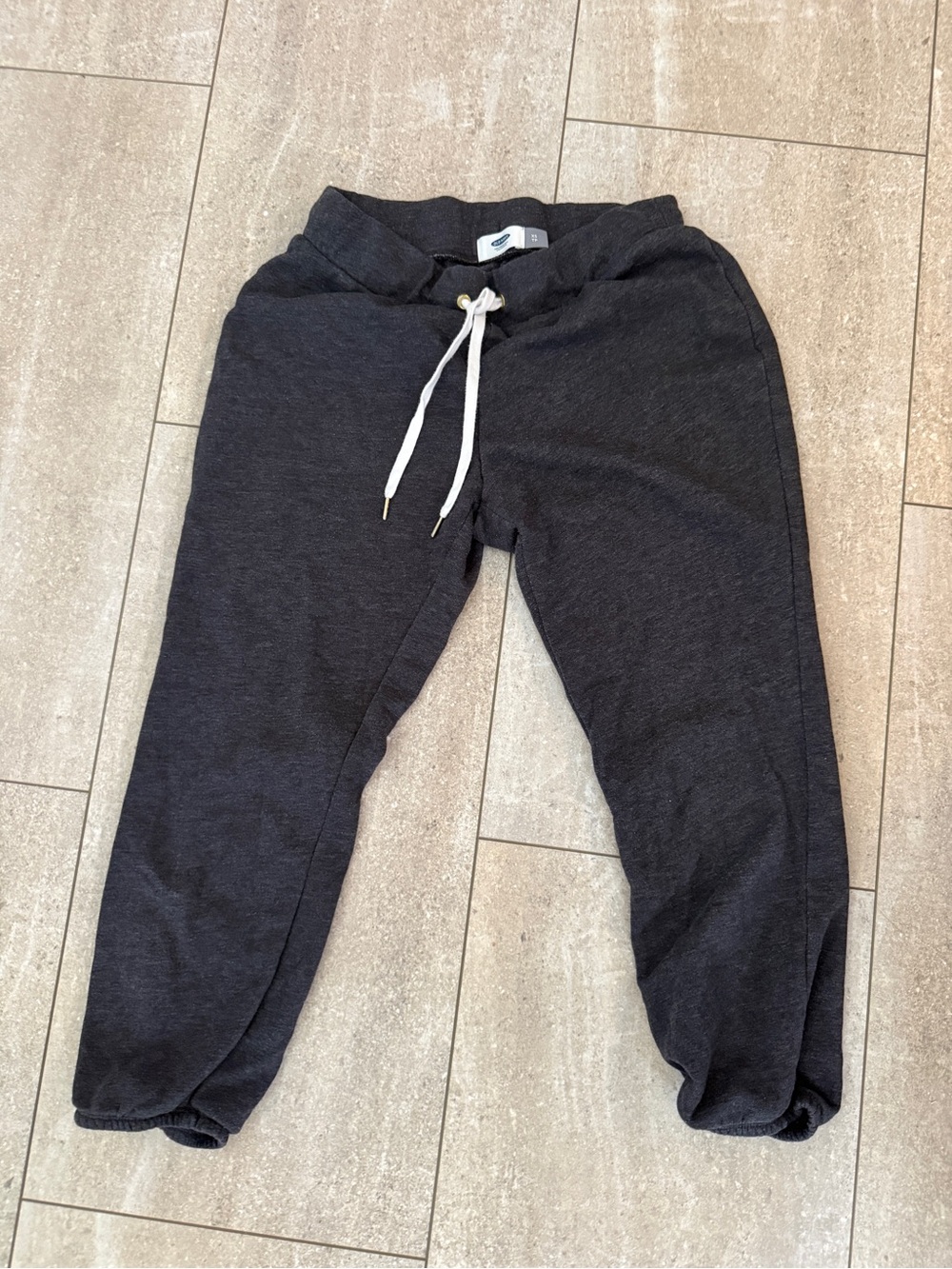 Old Navy Dark Charcoal Jogger Sweatpants with White Drawstring